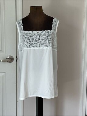 Comfort Choice Plus Size 30/32 3X  Lace-Trimmed Camisole
